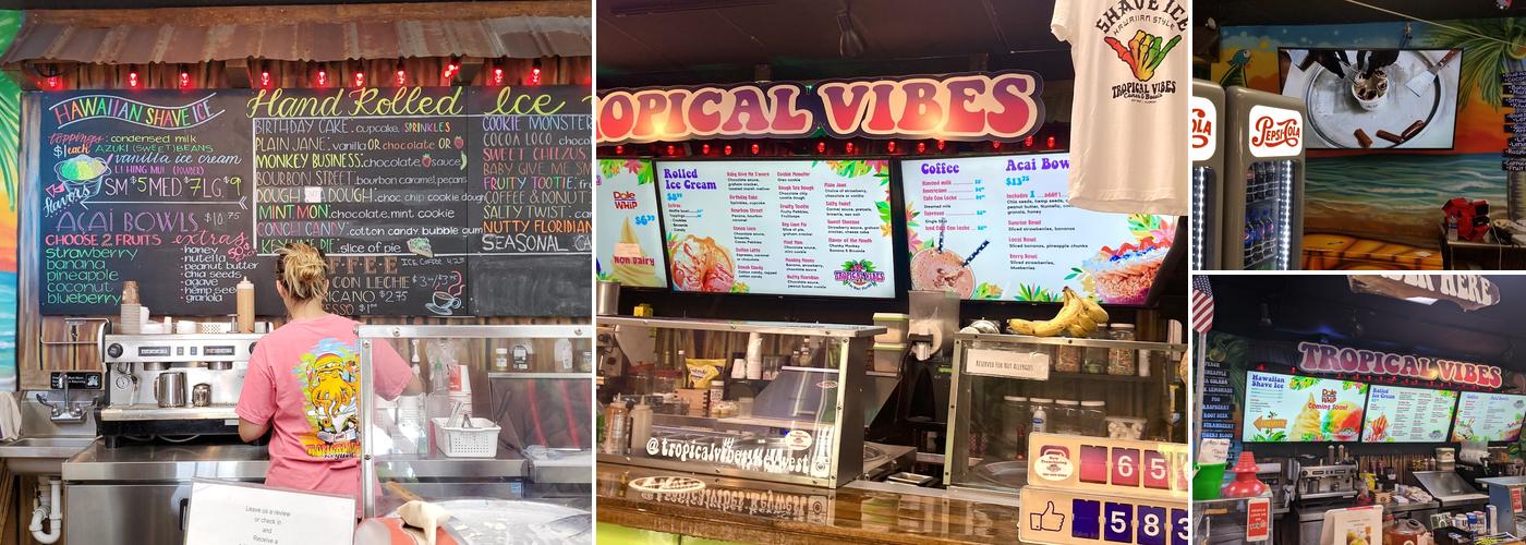 Tropical Vibes Shave Ice Food Truck Menu