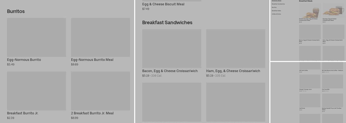 Burger King Menu