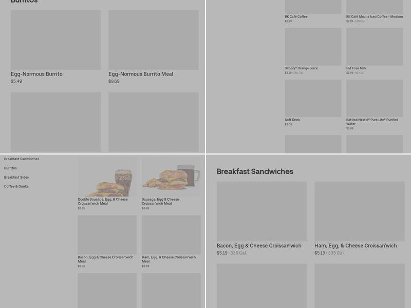 Burger King Menu
