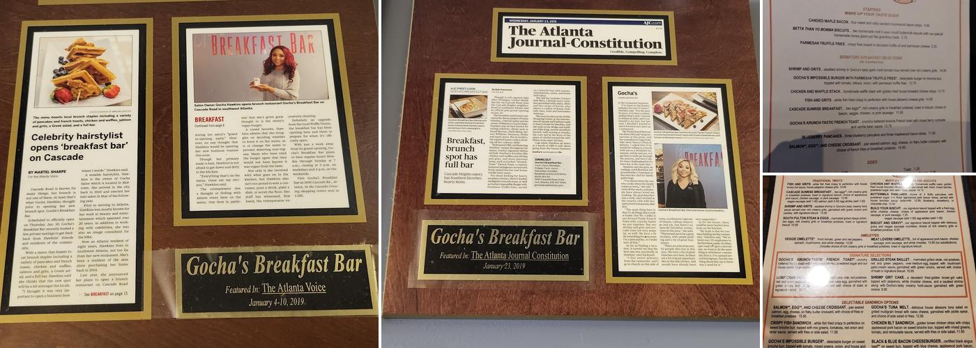 Gocha's Breakfast Bar Menu