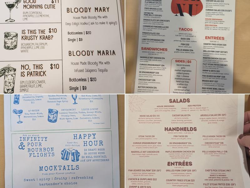 The Curious Pig Menu