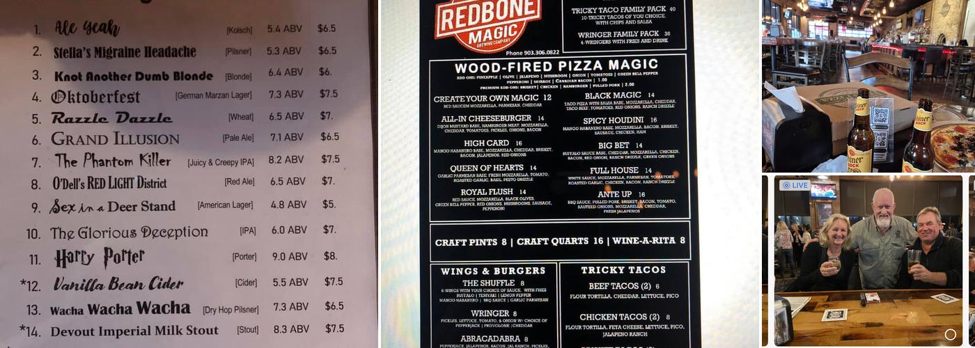 Redbone Magic Brewing Menu