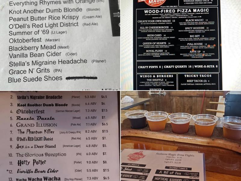 Redbone Magic Brewing Menu