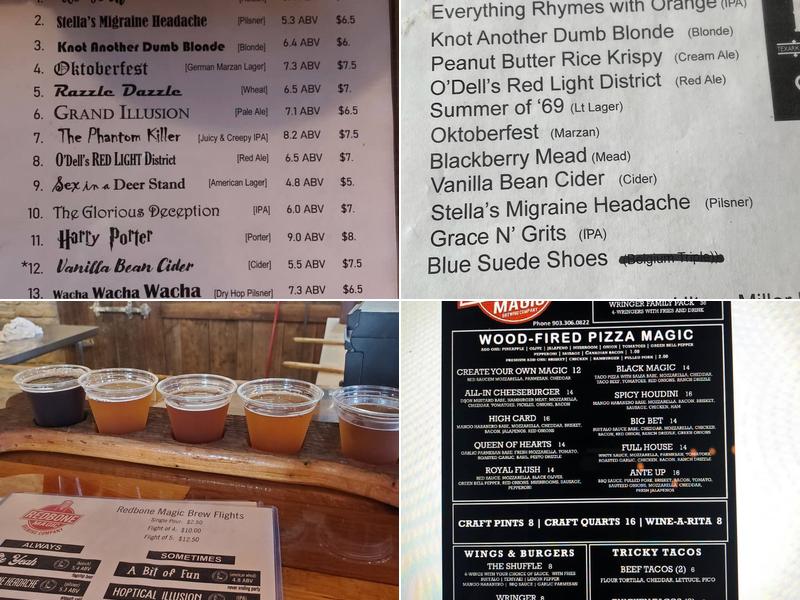 Redbone Magic Brewing Menu