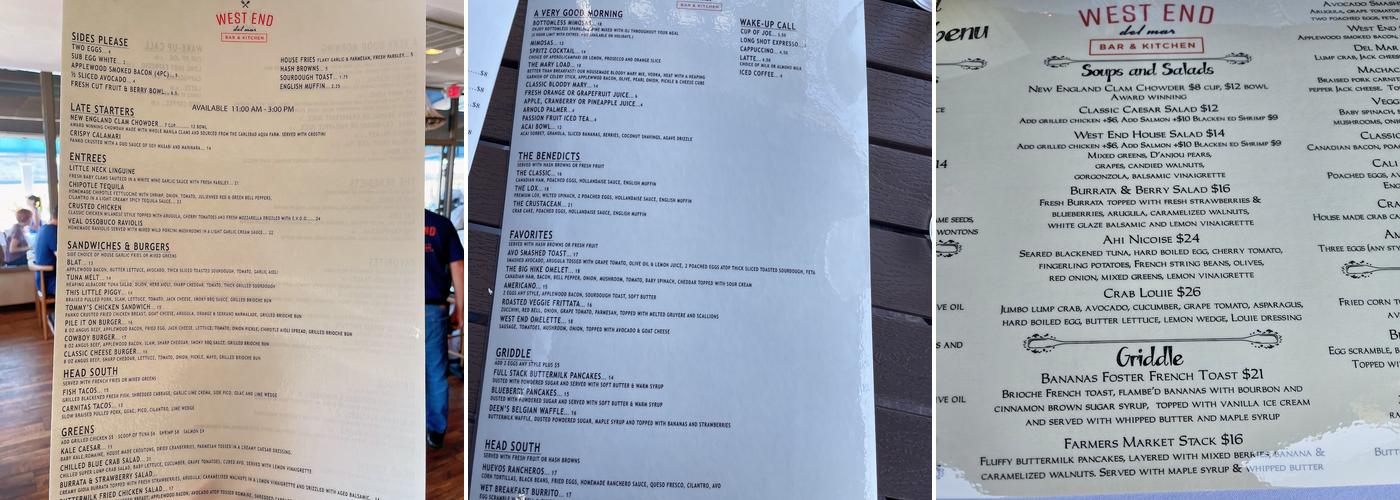 West End Bar & Kitchen Menu