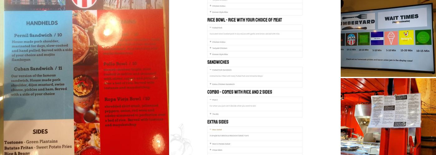 Lumberyard Menu