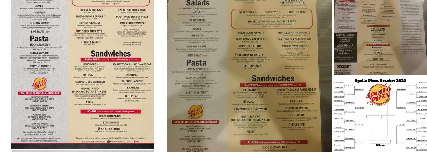 Apollo Pizza Old Town Taproom - Berea Menu