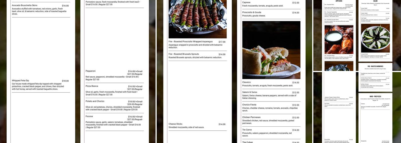 Rolling Oven Taproom Menu