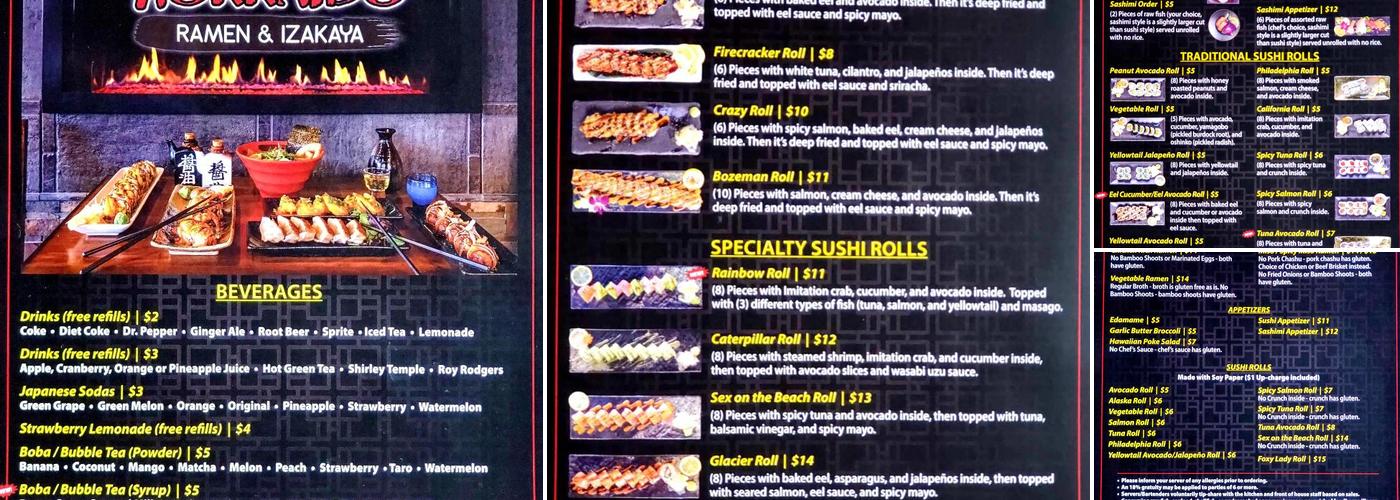 Helena Hokkaido Ramen & Sushi Bar Menu