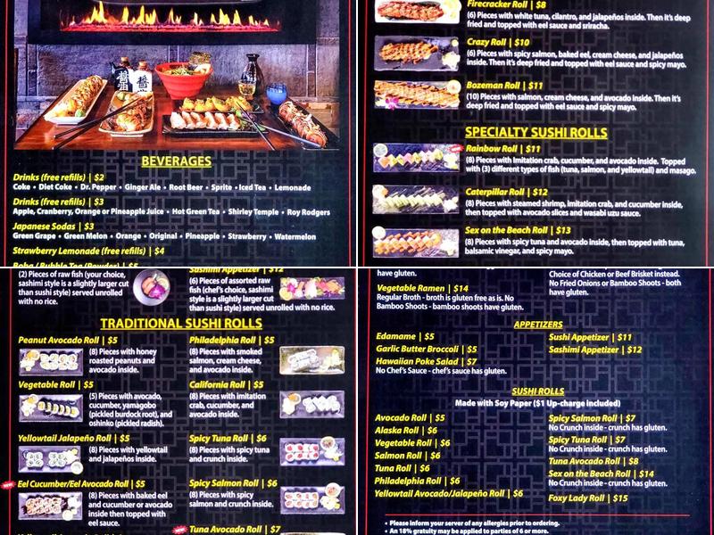 Helena Hokkaido Ramen & Sushi Bar Menu