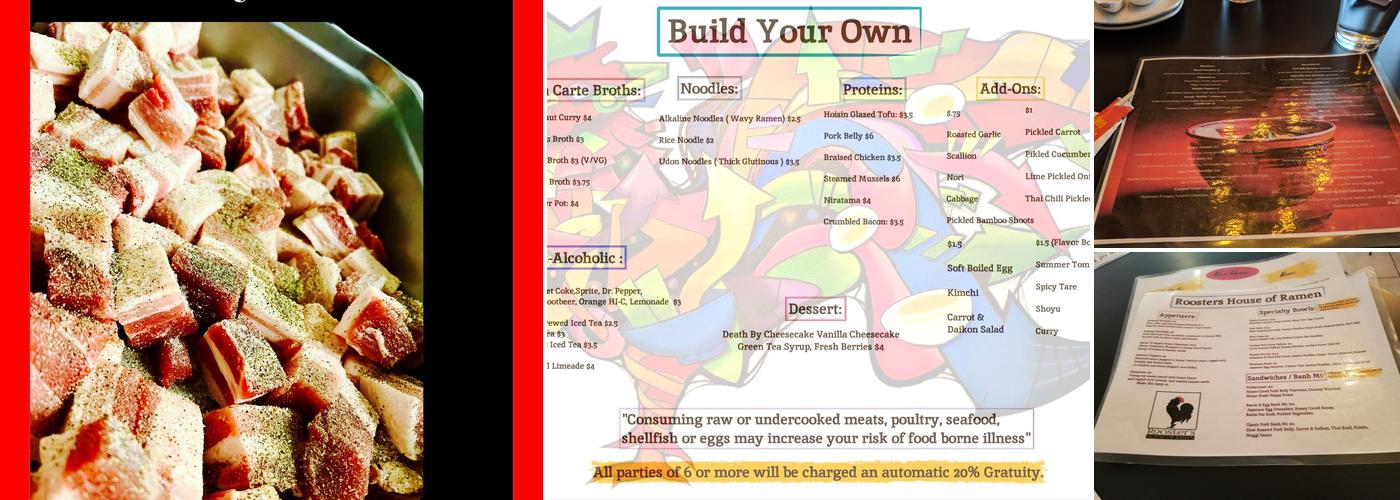 Rooster's House Of Ramen Menu