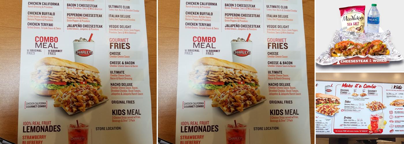 Charleys Cheesesteaks Menu