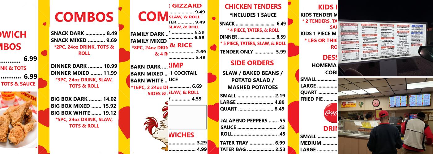 HART'S FRIED CHICKEN Menu