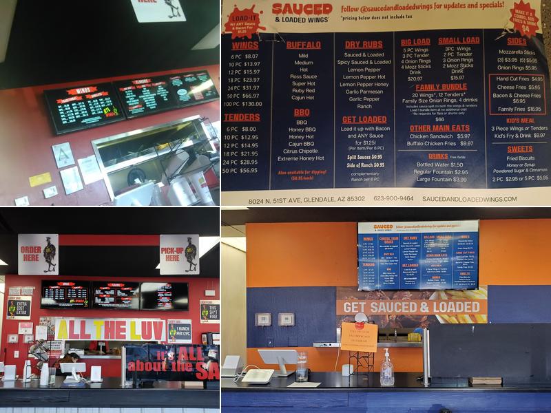 Sauced and Loaded Chicken Wings Menu