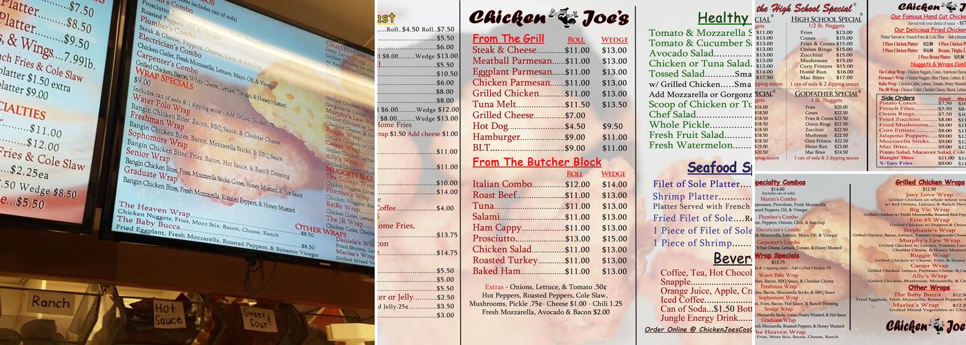 Chicken Joe's Menu