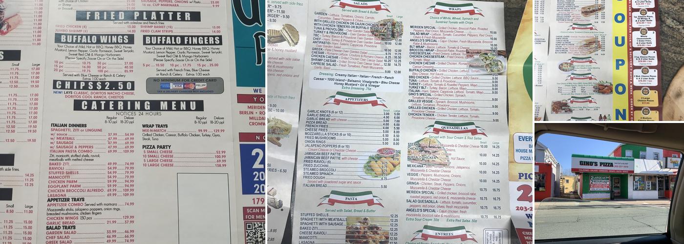 Gino's Pizza Menu