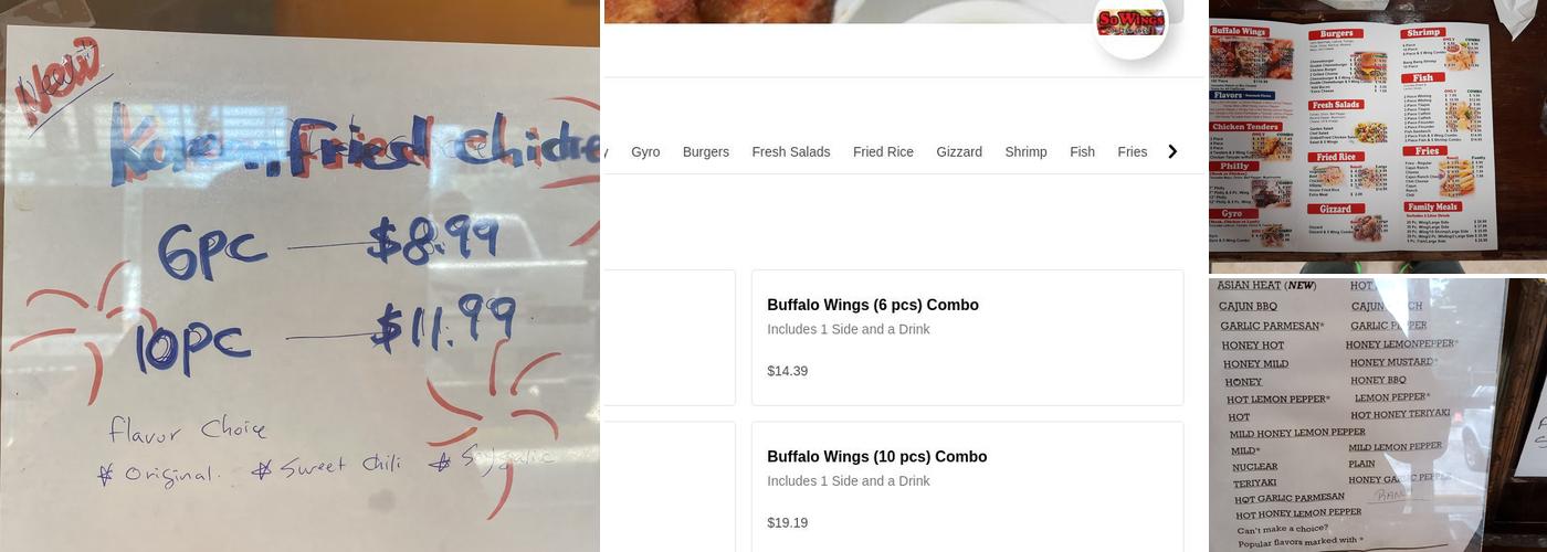 So Wings Menu