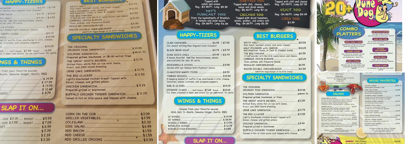 Dune Dog Cafe Menu