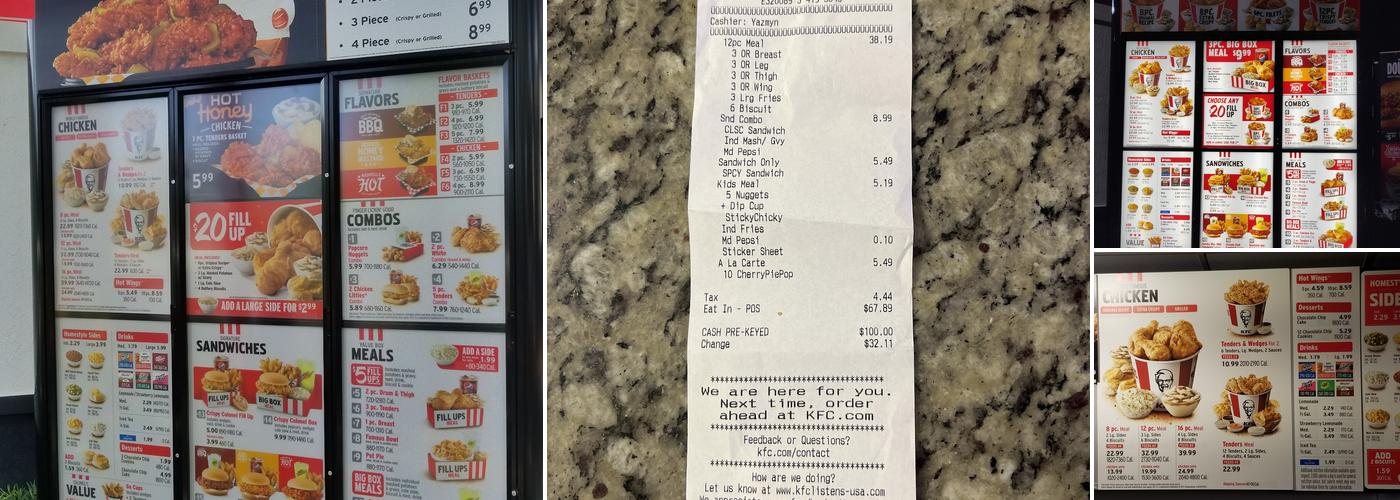 KFC Menu