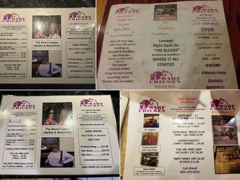 The Dwarf Chicken Stand Menu