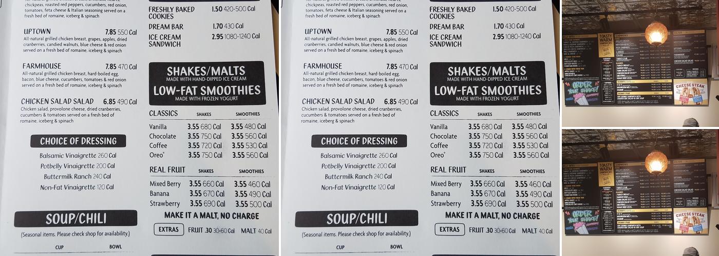 Potbelly Menu