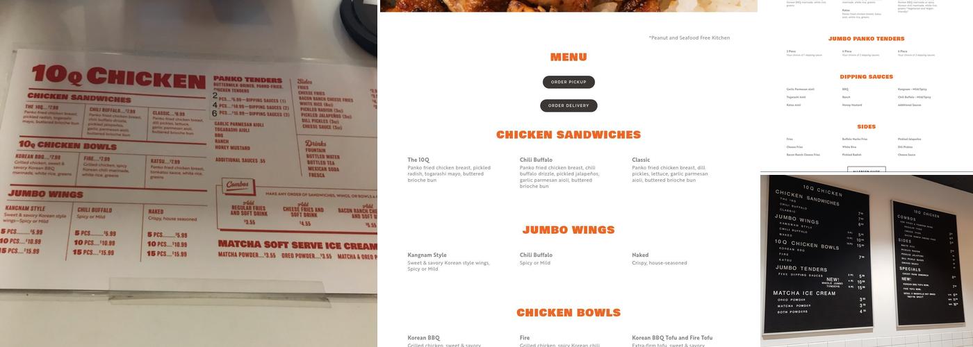 10Q Chicken Menu