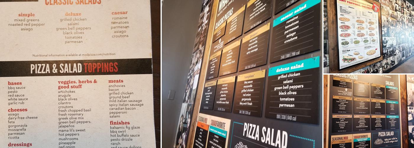 MOD Pizza Menu