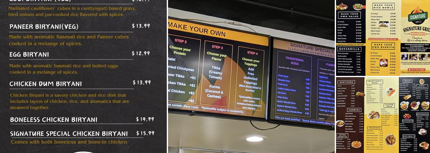 Signature Grill Menu