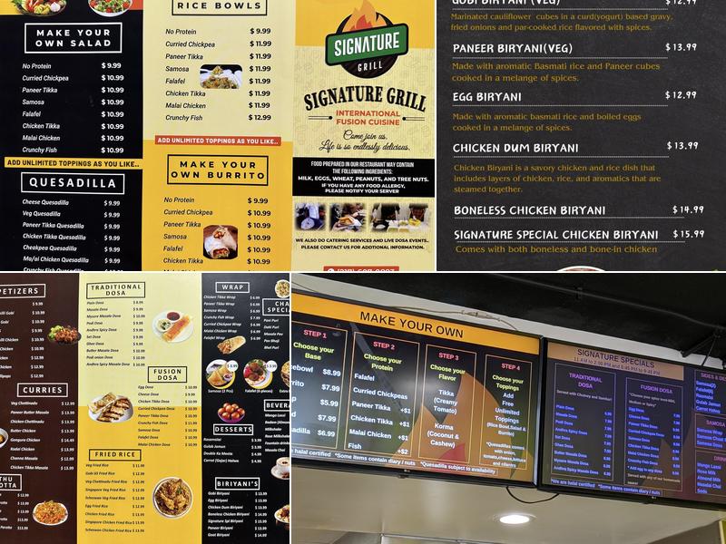 Signature Grill Menu