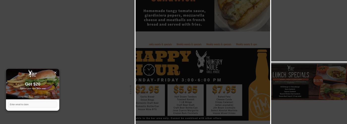 The Hungry Mule Menu