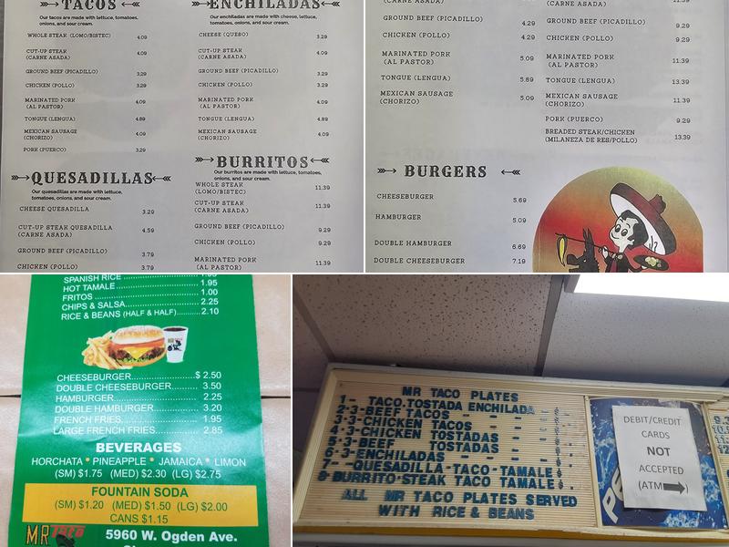 Mr Taco Cicero Menu