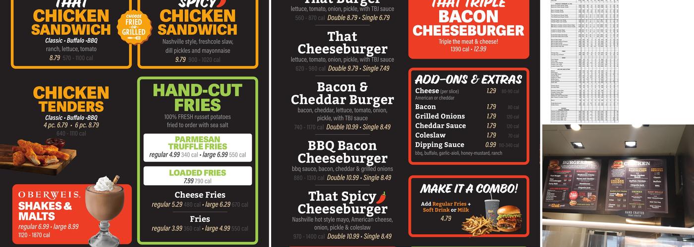 That Burger Joint Menu