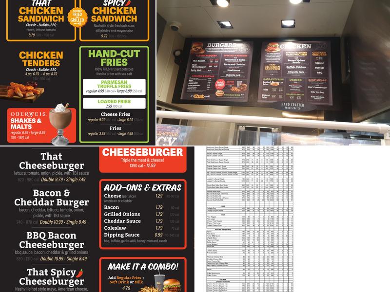 That Burger Joint Menu