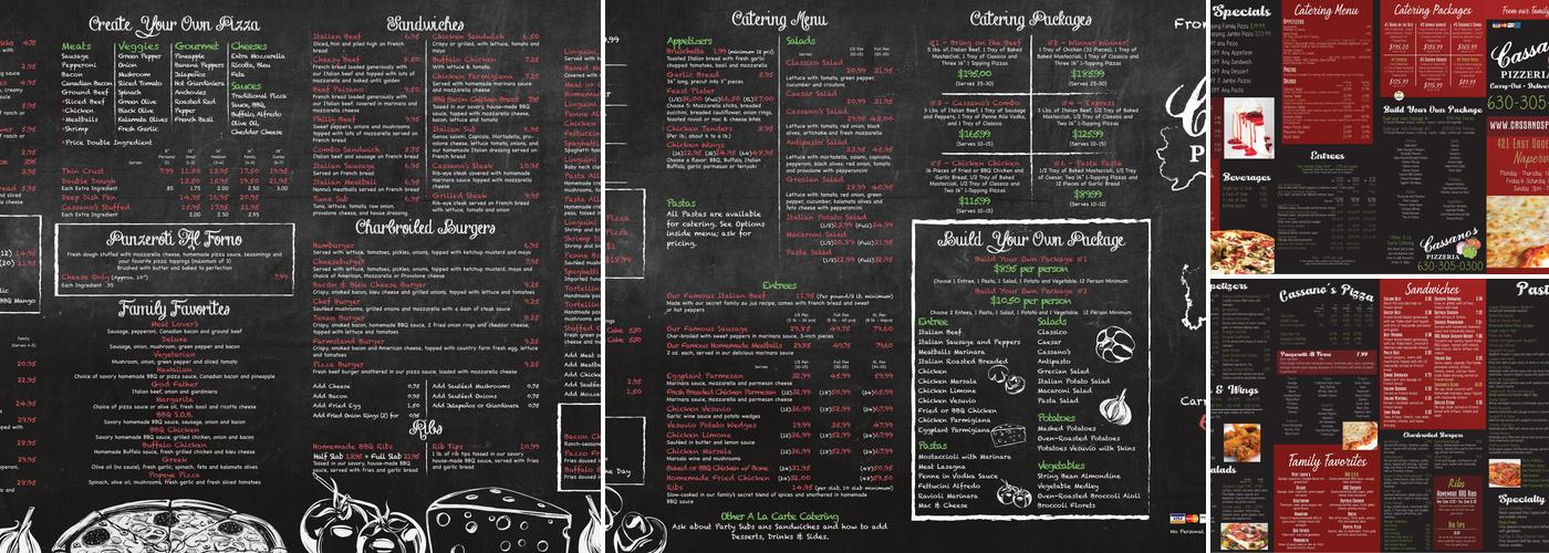 Cassano's Pizzeria Menu