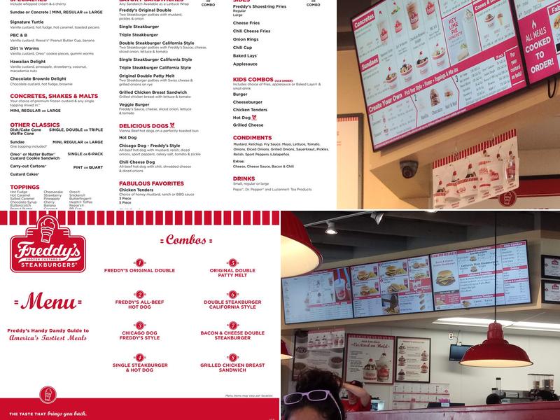 Freddy's Frozen Custard & Steakburgers Menu