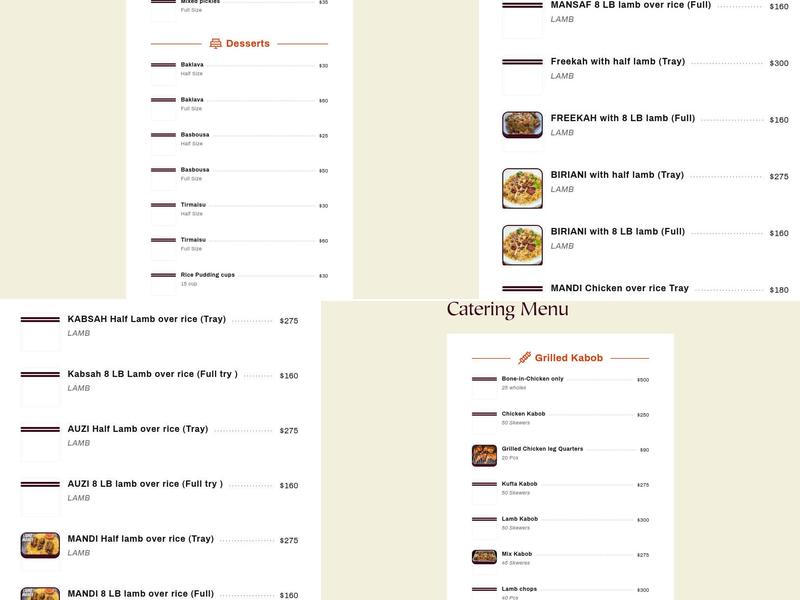 Pita Land Grill & Halal Meat Shop Menu