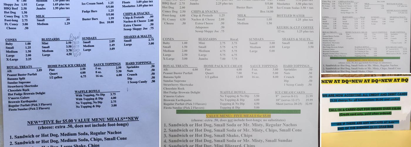 Dairy Queen Store Menu