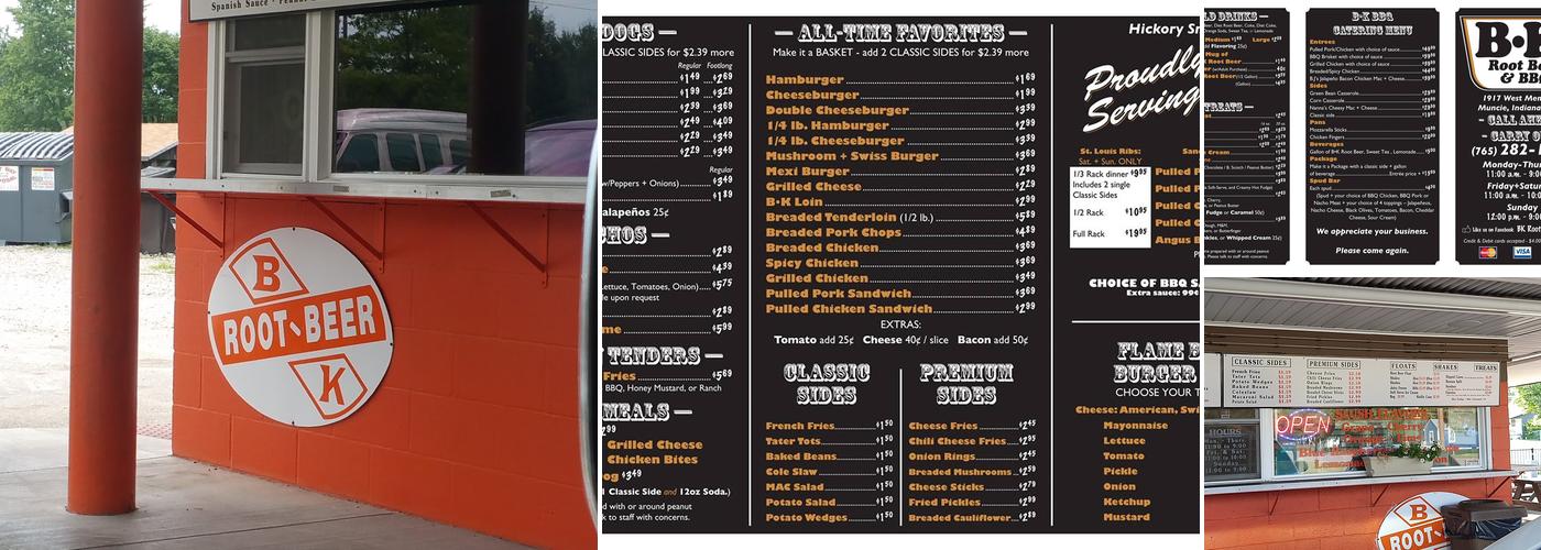 BK Root Beer and BBQ Menu