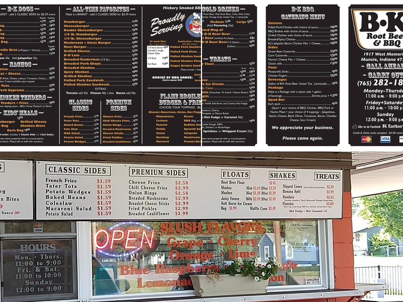 BK Root Beer and BBQ Menu