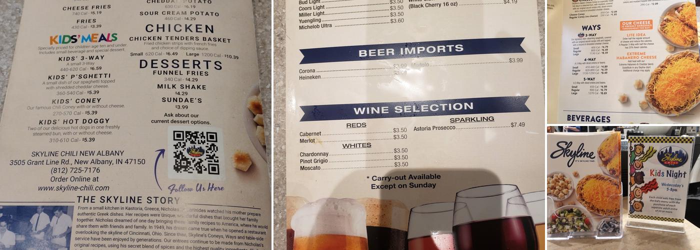 Skyline Chili Menu