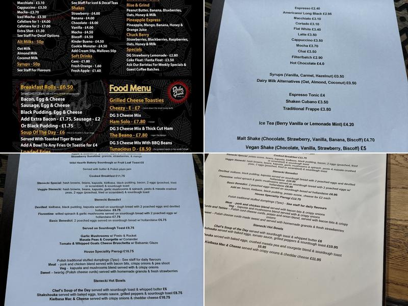 Daily Grind Coffee Co Menu