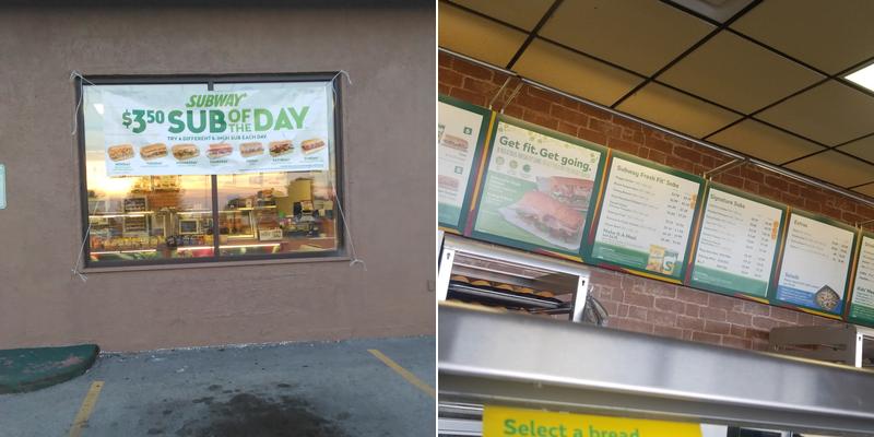 Subway Menu