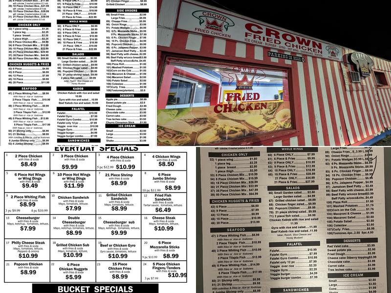 Crown Fried Chicken Lowell Menu