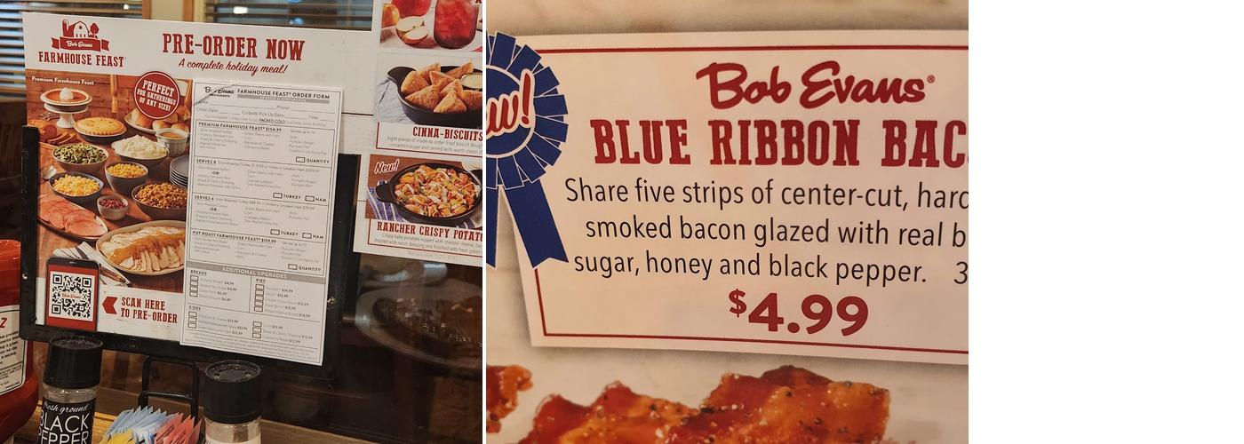 Bob Evans Menu
