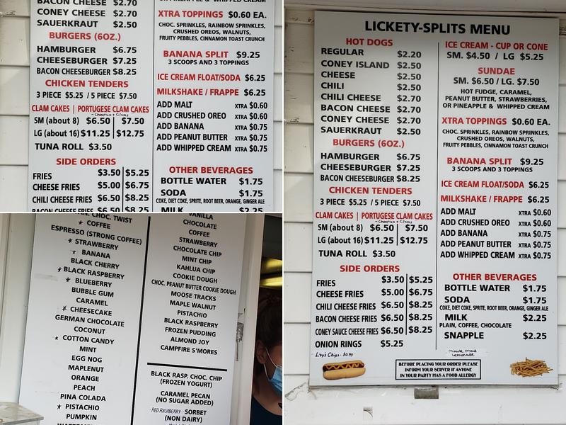Lickety Splits Menu