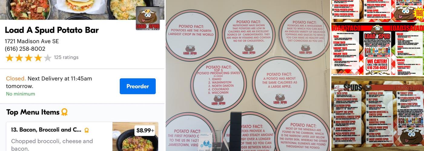 Load a Spud Potato Bar Menu