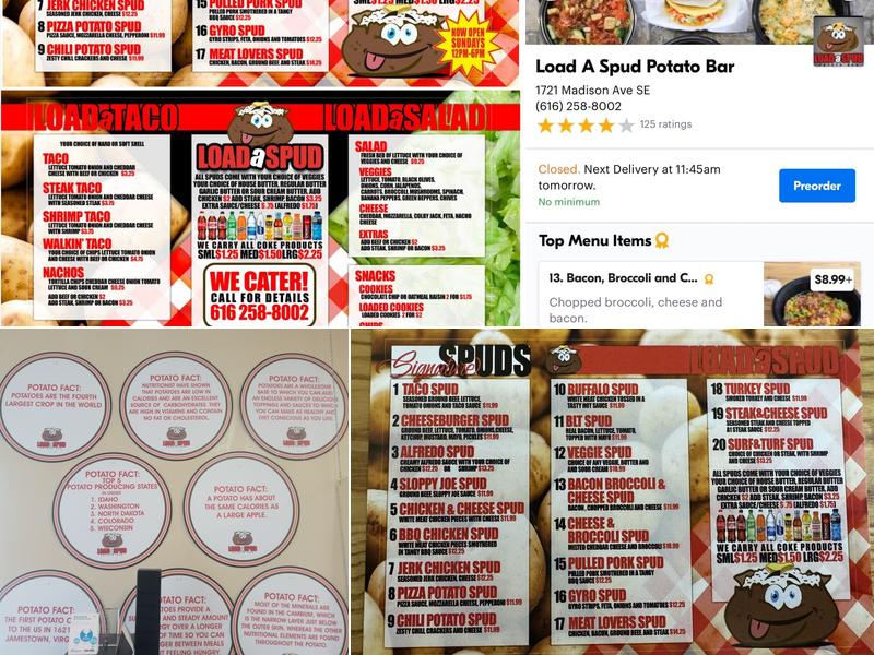 Load a Spud Potato Bar Menu