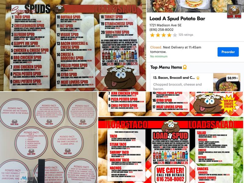 Load a Spud Potato Bar Menu