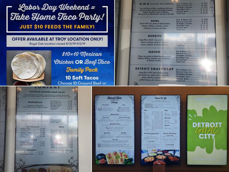 Detroit Taco Company Menu