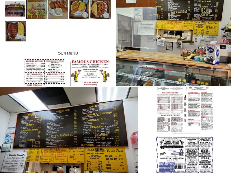 Famous Fried Chicken Menu
